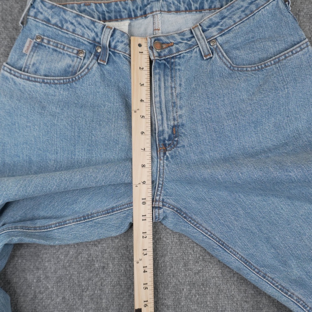 Carhartt Jeans Womens 12/30 Light Wash Blue WB160 Relaxed Straight Leg Denim - Picture 6 of 12